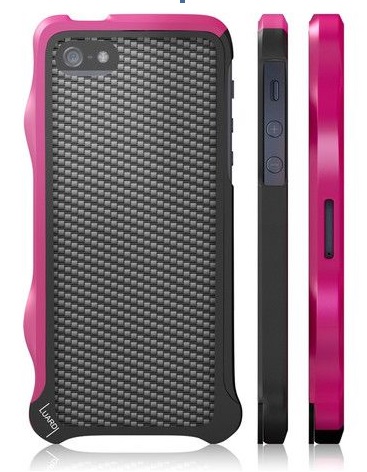 Luardi Easy Grip Alluminio Bumper for iPhone 5 Black/Pink