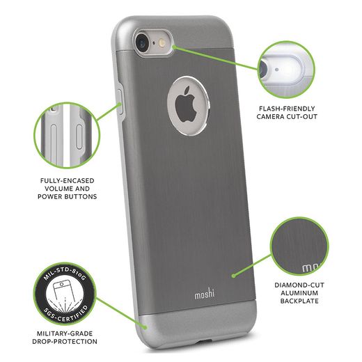 MOSHI IGLAZE ARMOUR CASE IPHONE 7 GUNMETAL
